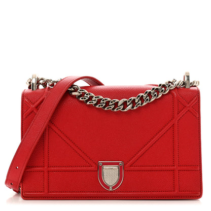 Christian Dior Grained Calfskin Small Diorama Flap Bag Red 1 of 12