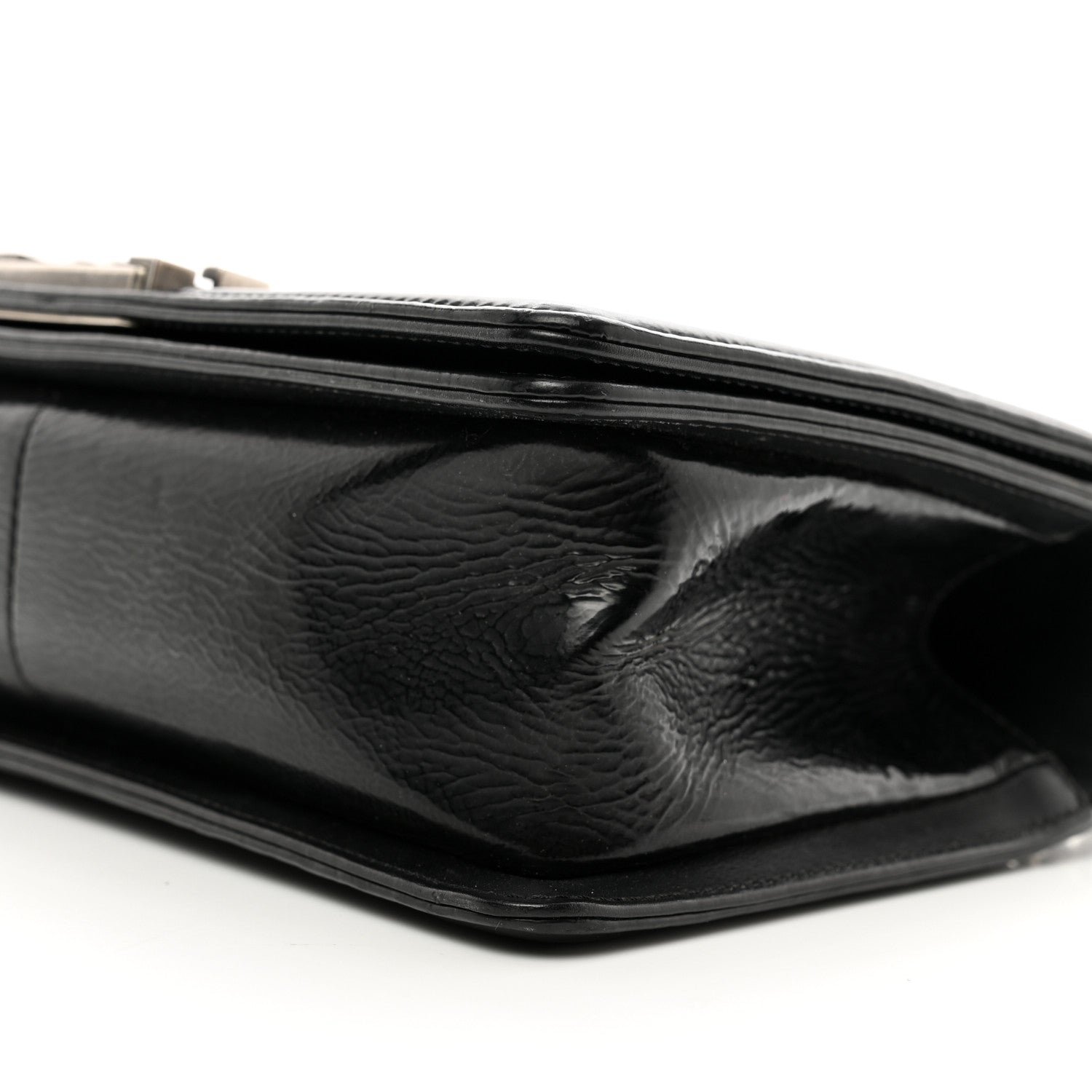 Chanel Patent Snakeskin Medium Boy Flap Black 10 of 11