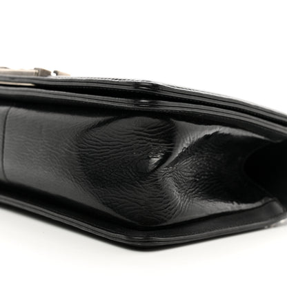 Chanel Patent Snakeskin Medium Boy Flap Black 10 of 11