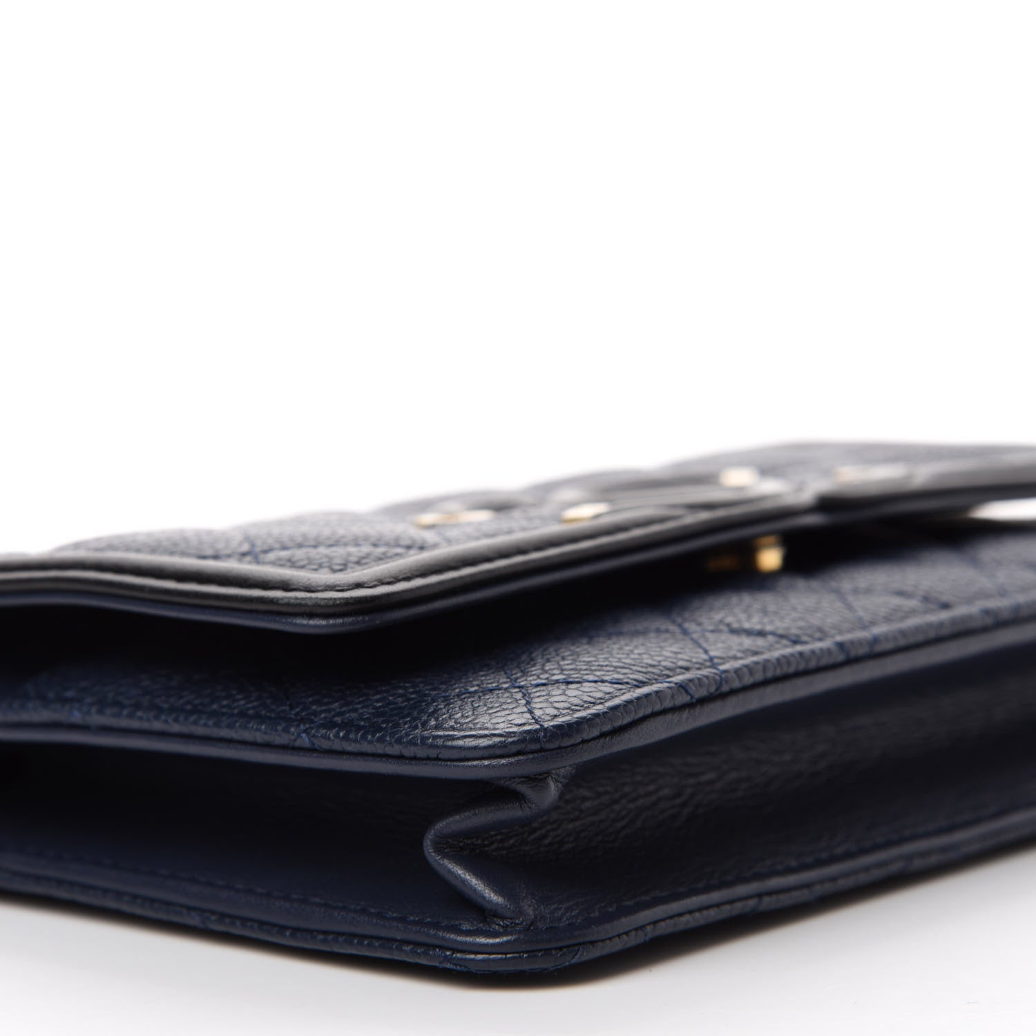 Chanel Caviar Quilted CC Filigree Wallet On Chain WOC Navy 6 of 12