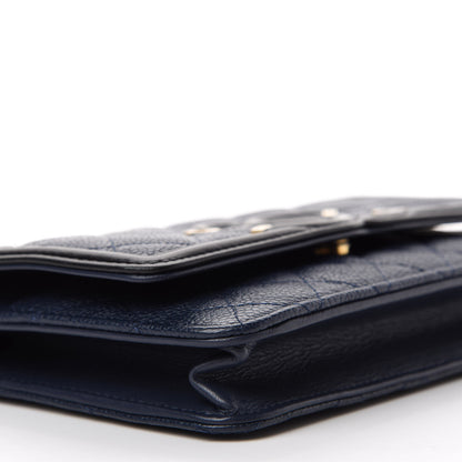 Chanel Caviar Quilted CC Filigree Wallet On Chain WOC Navy 6 of 12