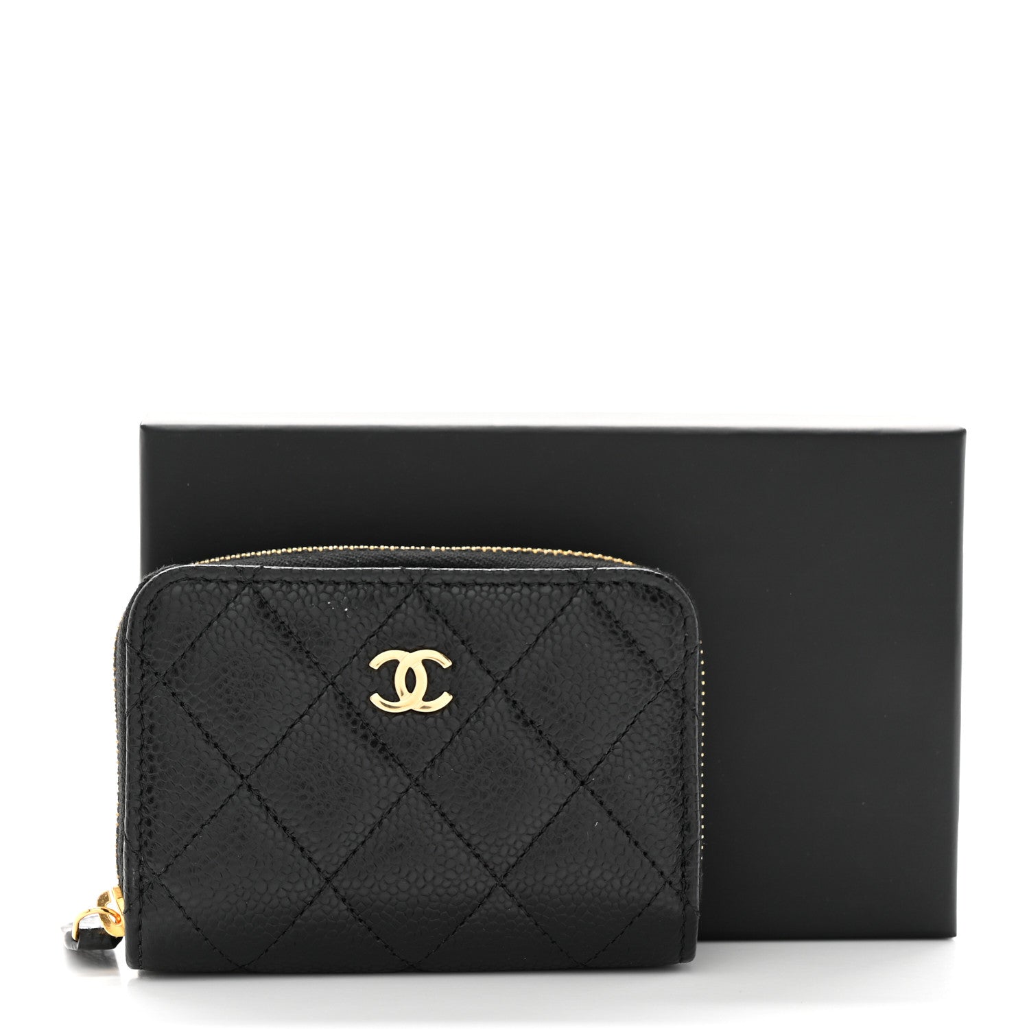 Chanel Caviar Quilted Zip Coin Purse Black 8 of 8