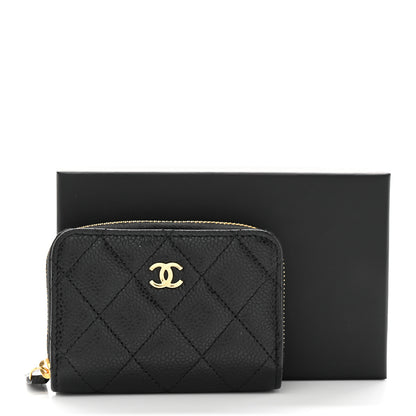 Chanel Caviar Quilted Zip Coin Purse Black 8 of 8