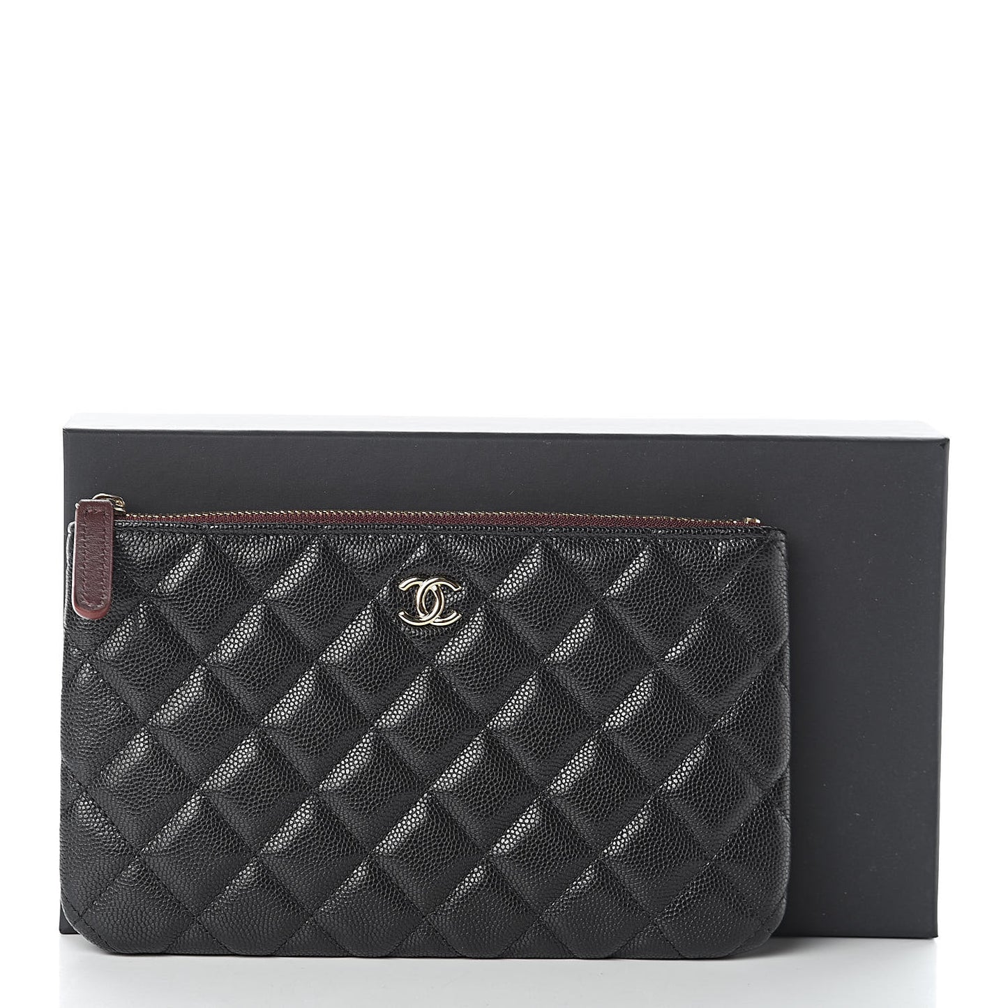 Caviar Quilted Small Pouch Black