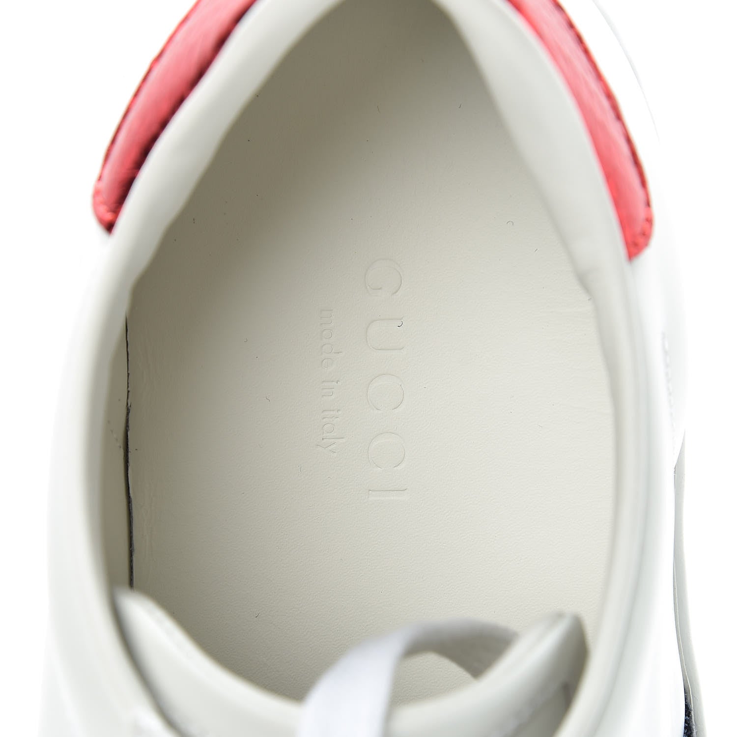 Gucci Calfskin Ayers Web Blind for Love Embroidered Mens Ace Sneakers 34.5 White 8 of 9
