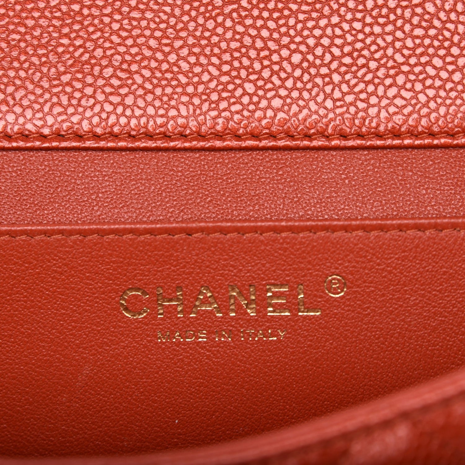 Chanel Caviar Quilted Clutch with Chain Flap Orange 6 of 8