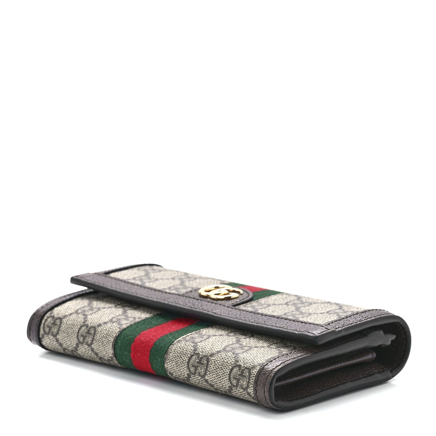 GG Supreme Monogram Web Ophidia Continental Wallet Brown