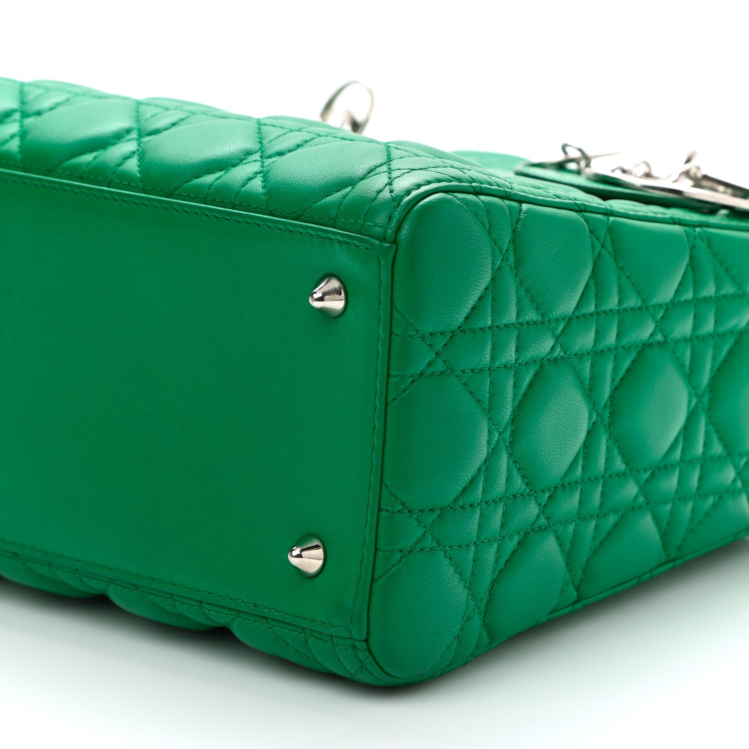 Christian Dior Lambskin Cannage Medium Lady Dior Green 9 of 14