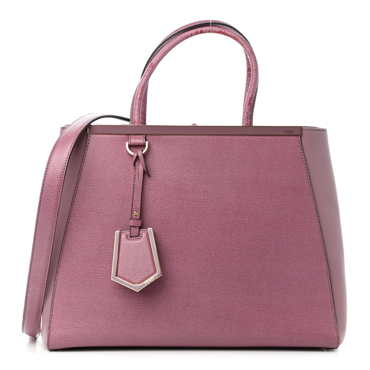 Fendi Vitello Elite Flamingo Regular 2Jours Tote Lilla Glicine 1 of 5