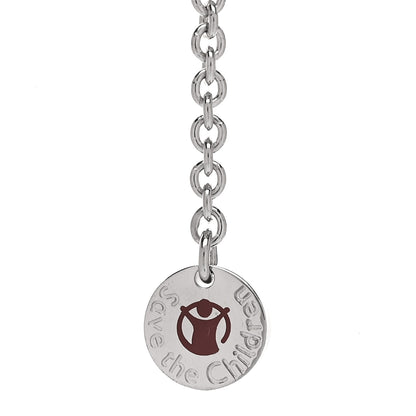 Bulgari Sterling Silver Ceramic Save The Children Pendant Necklace 6 of 7