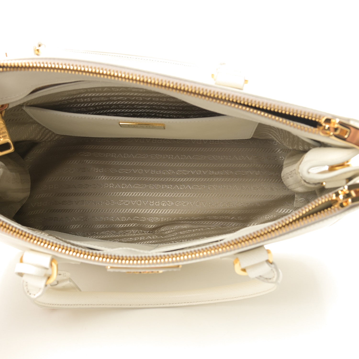Prada Saffiano Lux Large Galleria Double Zip Tote White 6 of 12