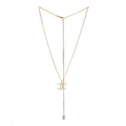 Chanel Crystal CC Pendant Necklace Gold 6 of 6
