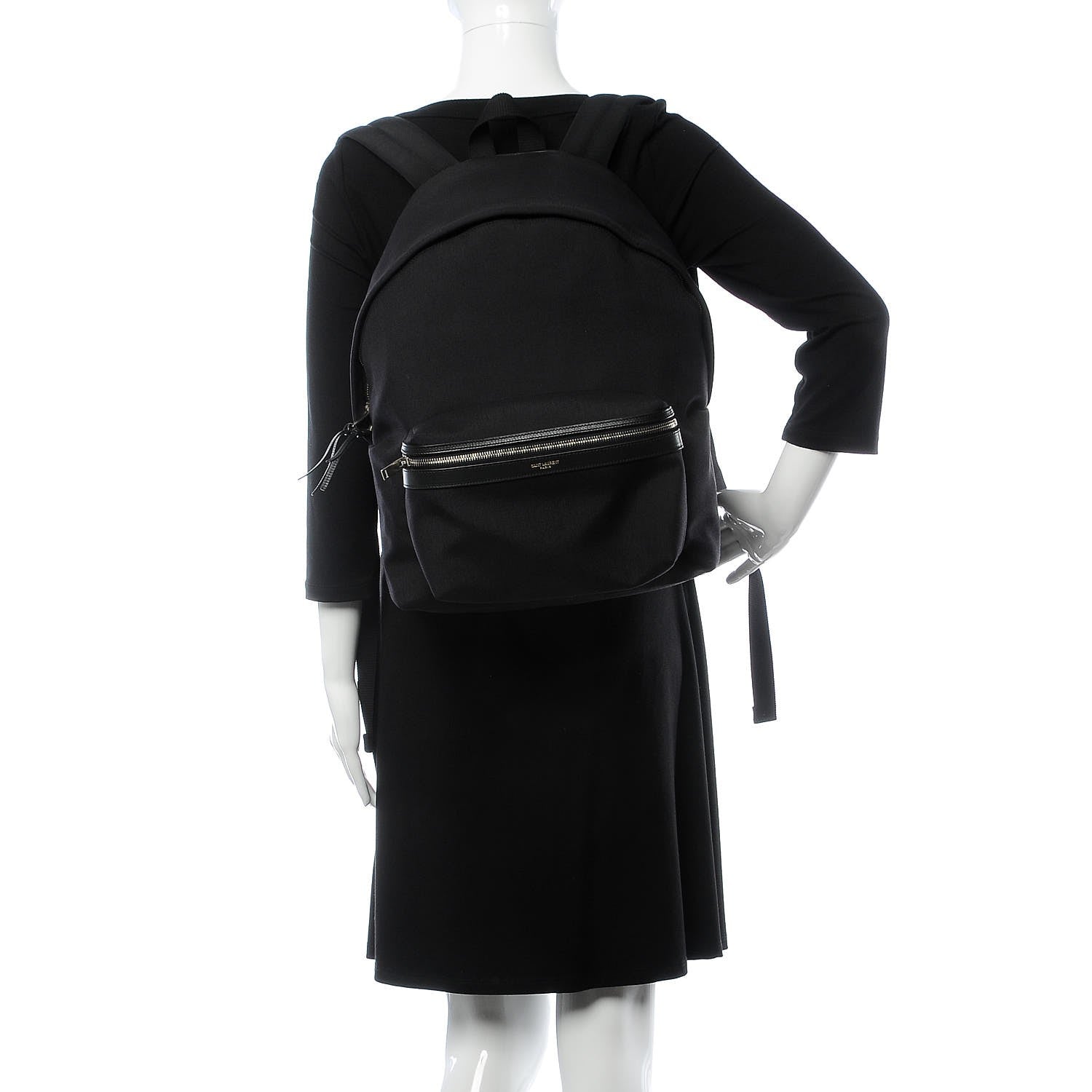 Saint Laurent Canvas City Backpack Black 2 of 12