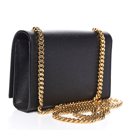 Saint Laurent Grain De Poudre Small Monogram Kate Satchel Black 3 of 11