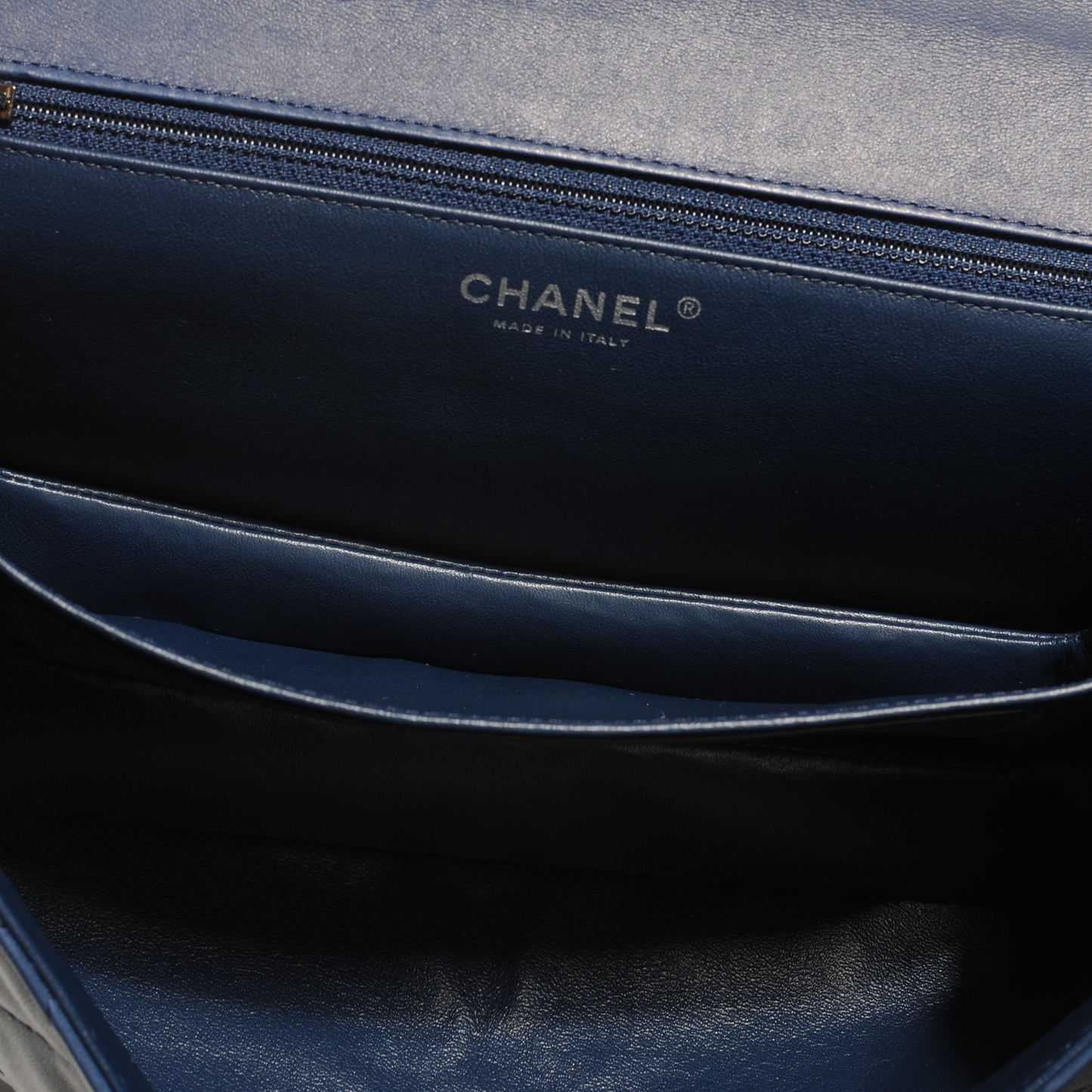 Lambskin Quilted Soft Boy Flap Blue