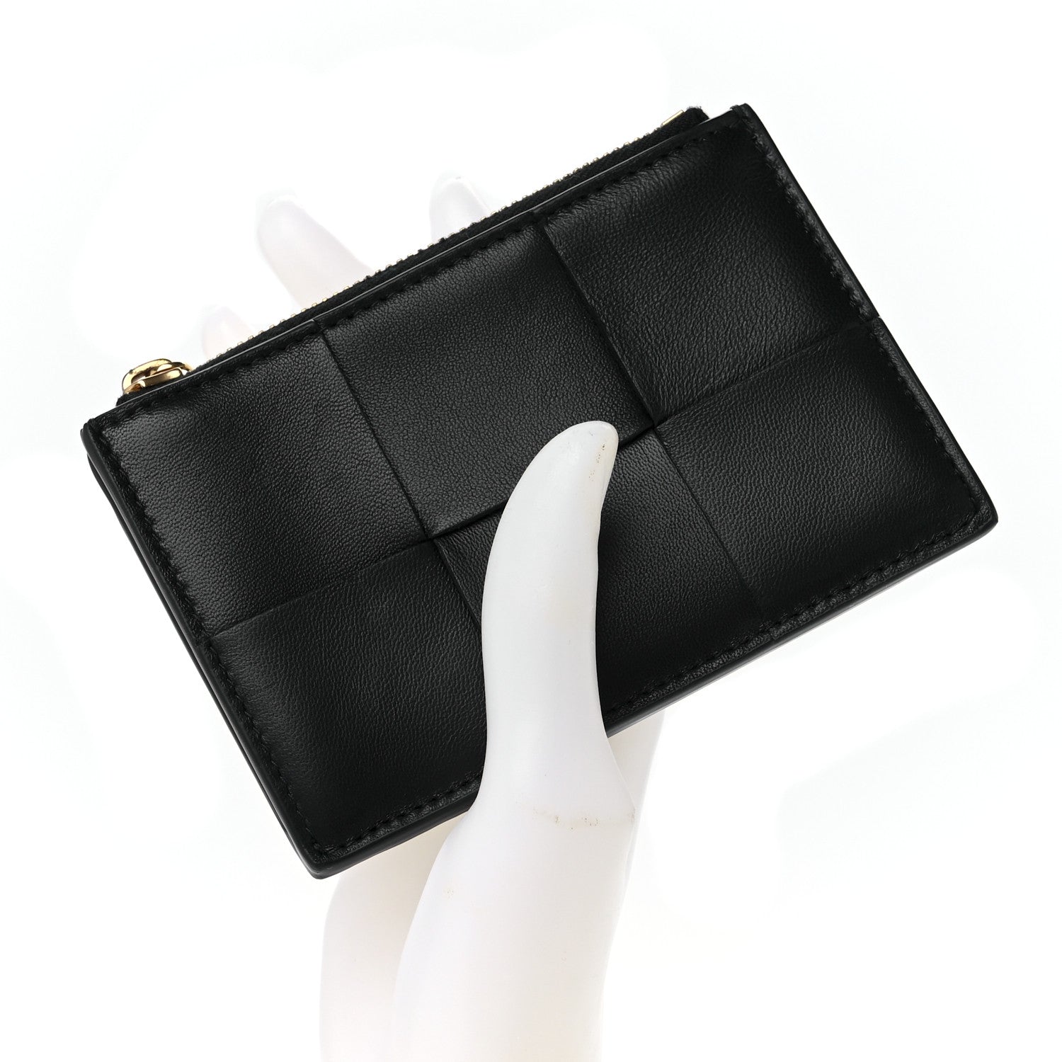 Bottega Veneta Nappa Maxi Intrecciato Zipped Card Case Black 2 of 10