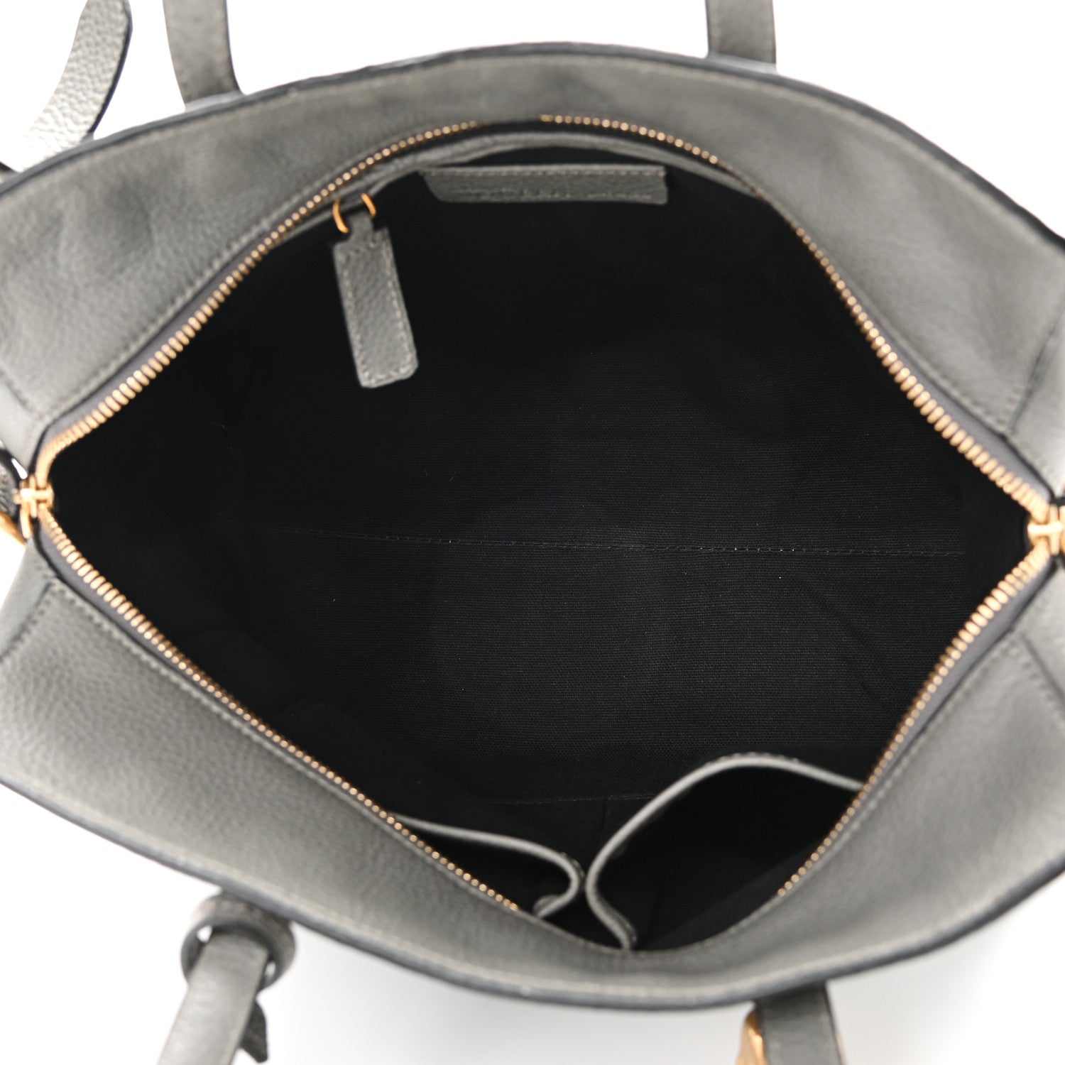 Alexander McQueen Pebbled Calfskin Small Skull Padlock Zip Around Tote Grey 5 of 14