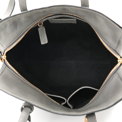 Alexander McQueen Pebbled Calfskin Small Skull Padlock Zip Around Tote Grey 5 of 14