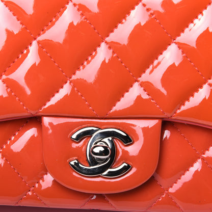 Chanel Patent Quilted Mini Square Flap Orange 13 of 13