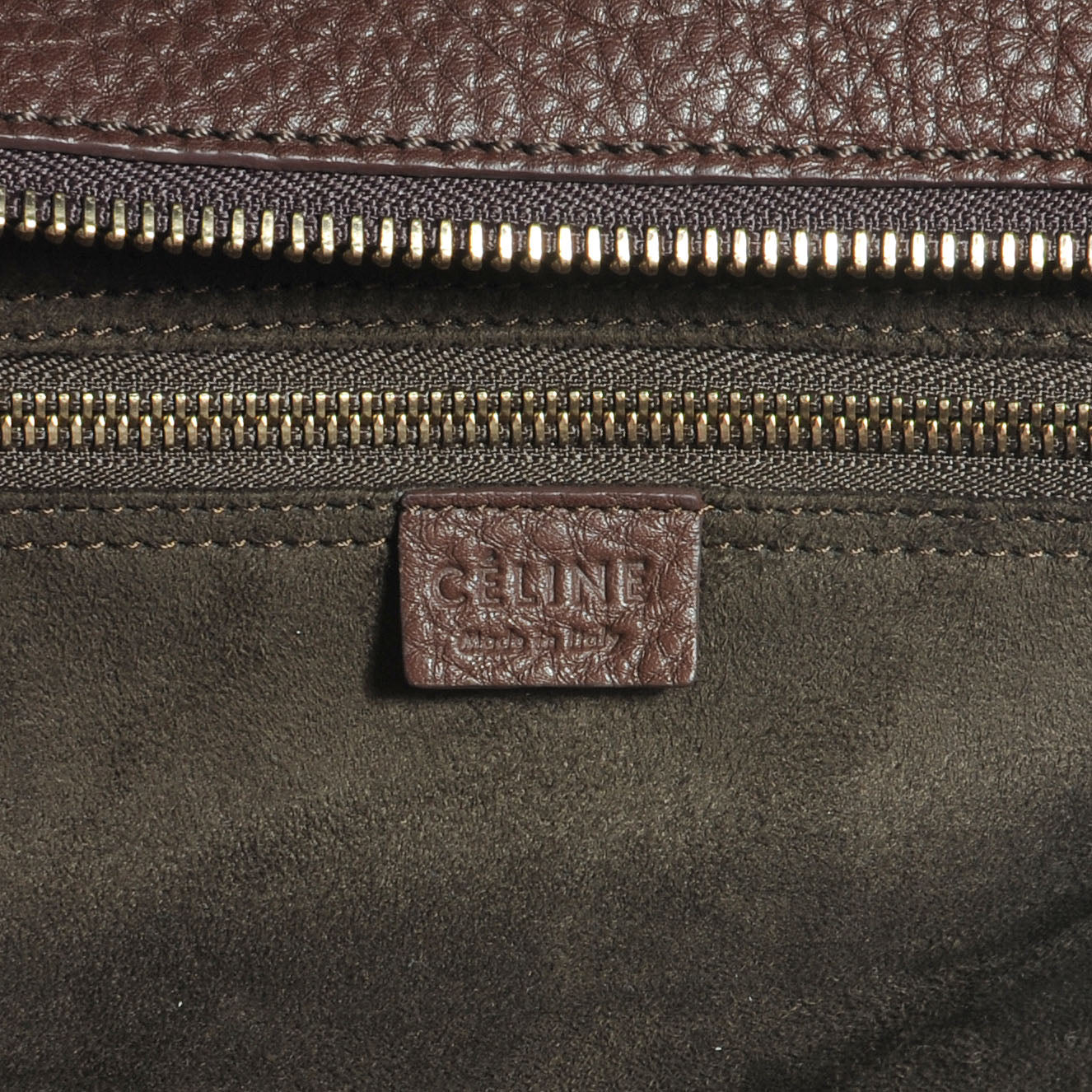 Pebbled Leather Mini Luggage Bag Chocolate