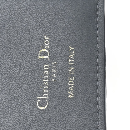 Christian Dior Grained Calfskin Supple Cannage Caro Dahlia Wallet Cloud Blue 6 of 8
