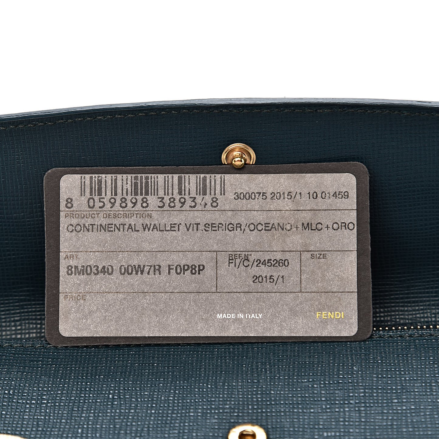 Vitello Crystal Tooth Monster Continental Wallet Oceano Multicolor