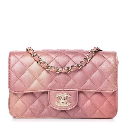 Chanel Metallic Lambskin Quilted Ombre Mini Rectangular Flap Pink 1 of 25