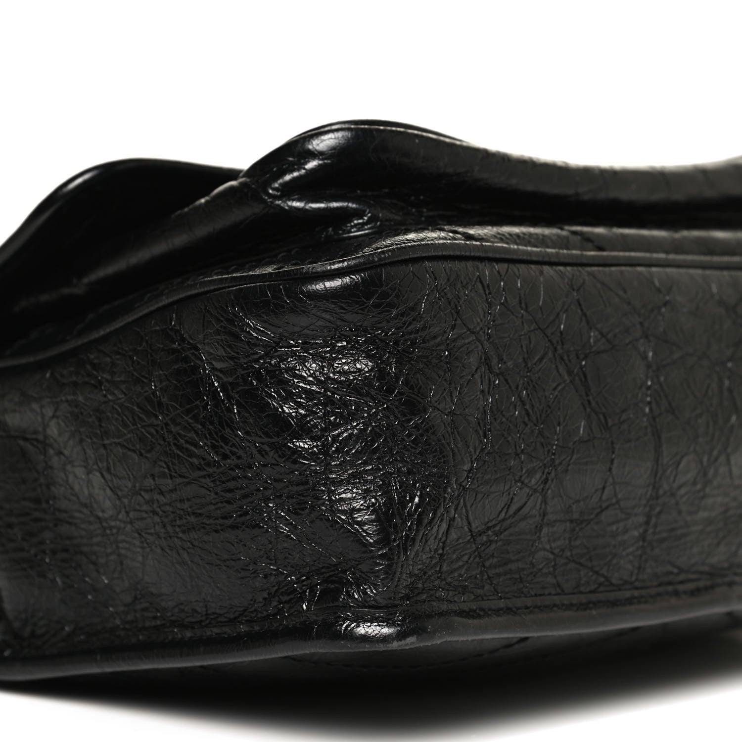 Saint Laurent Crinkled Calfskin Matelasse Monogram Medium Niki Chain Satchel Black 10 of 11