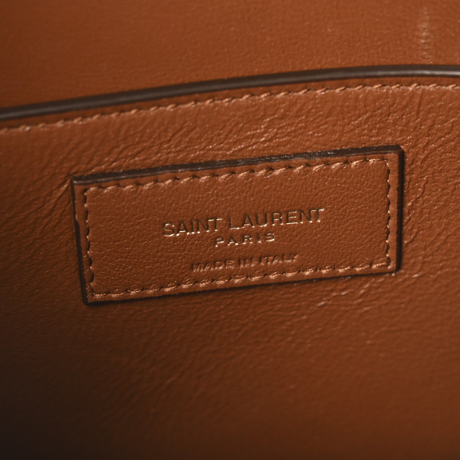 Saint Laurent Smooth Calfskin Small Manhattan Shoulder Bag Cognac 6 of 11