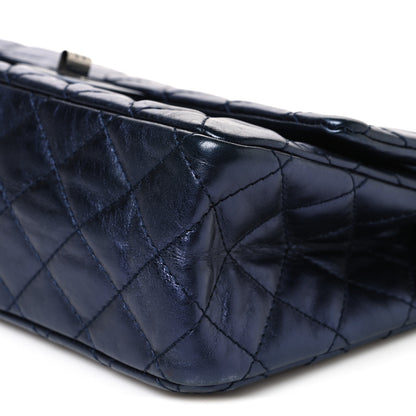 Chanel Metallic Aged Calfskin Quilted 2.55 Reissue 226 Flap Dark Navy Blue 10 of 10