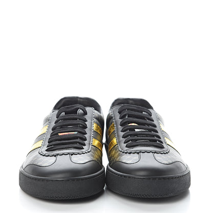 Gucci X DAPPER DAN Calfskin Laminated Ayers GG Micro Monogram Mens G74 Sneakers 9.5 Black 2 of 10