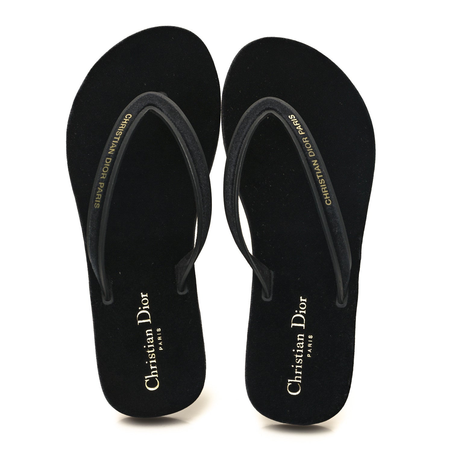 Christian Dior Velvet Diorsea Thong Sandals 40 Black 2 of 9