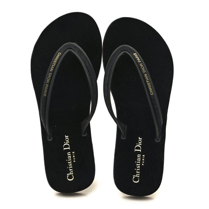 Christian Dior Velvet Diorsea Thong Sandals 40 Black 2 of 9