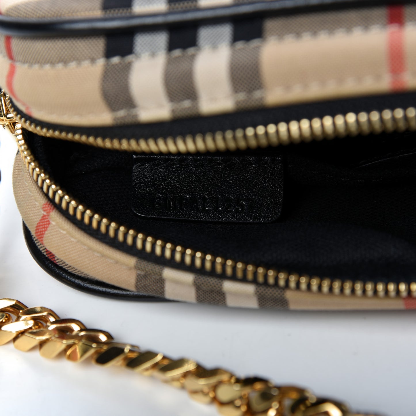 Calfskin Vintage Check Camera Bag Archive Beige