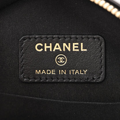 Chanel Calfskin Quilted Pearl Round Clutch With Chain Black 6 of 11