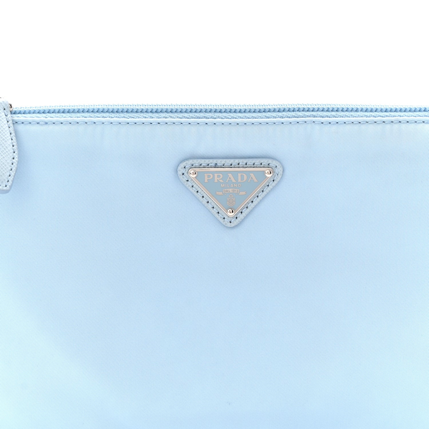 Prada Re-Nylon Vela Saffiano Mini Pochette Bag Celeste 1879707