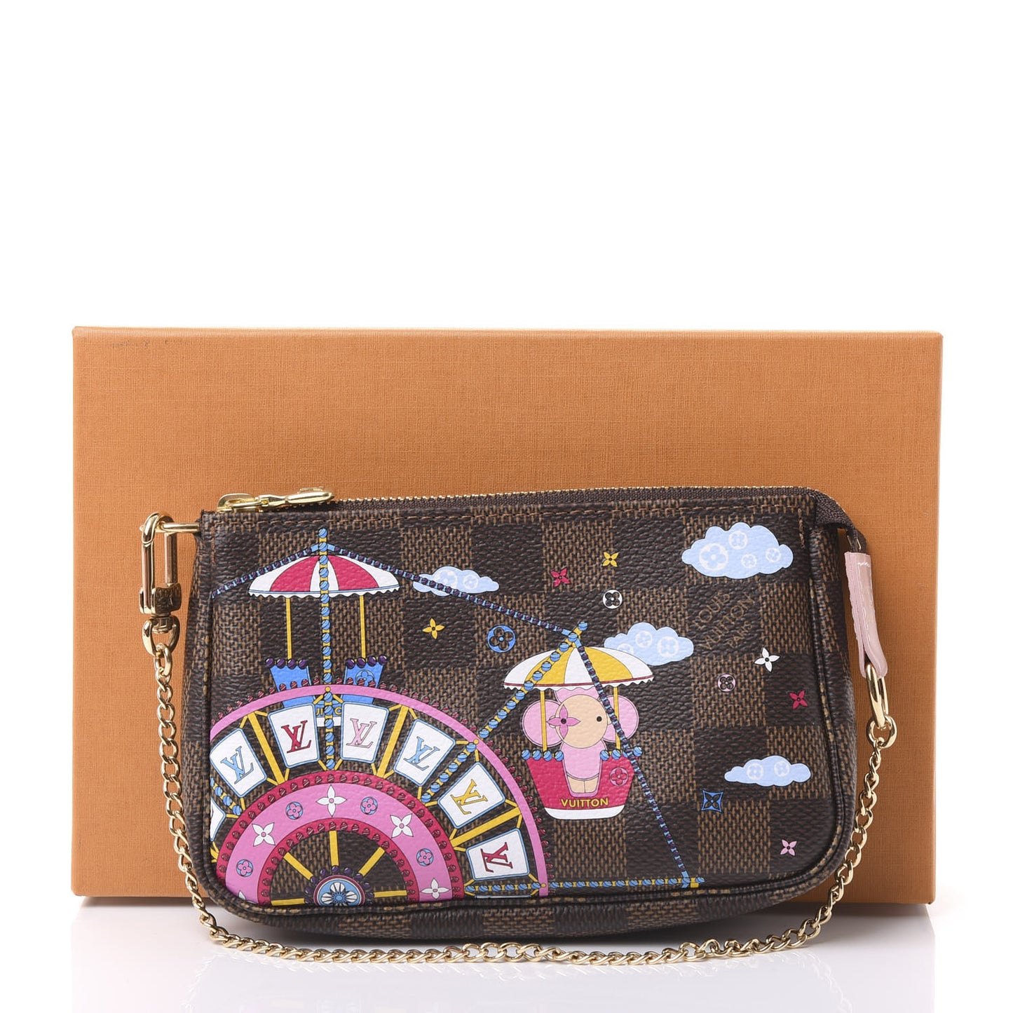 Damier Ebene 2020 Christmas Animation Big Wheel Mini Pochette Accessories Rose Ballerine