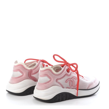 Chanel Suede Calfskin Stretch Fabric CC 37.5 Sneakers 4 of 6
