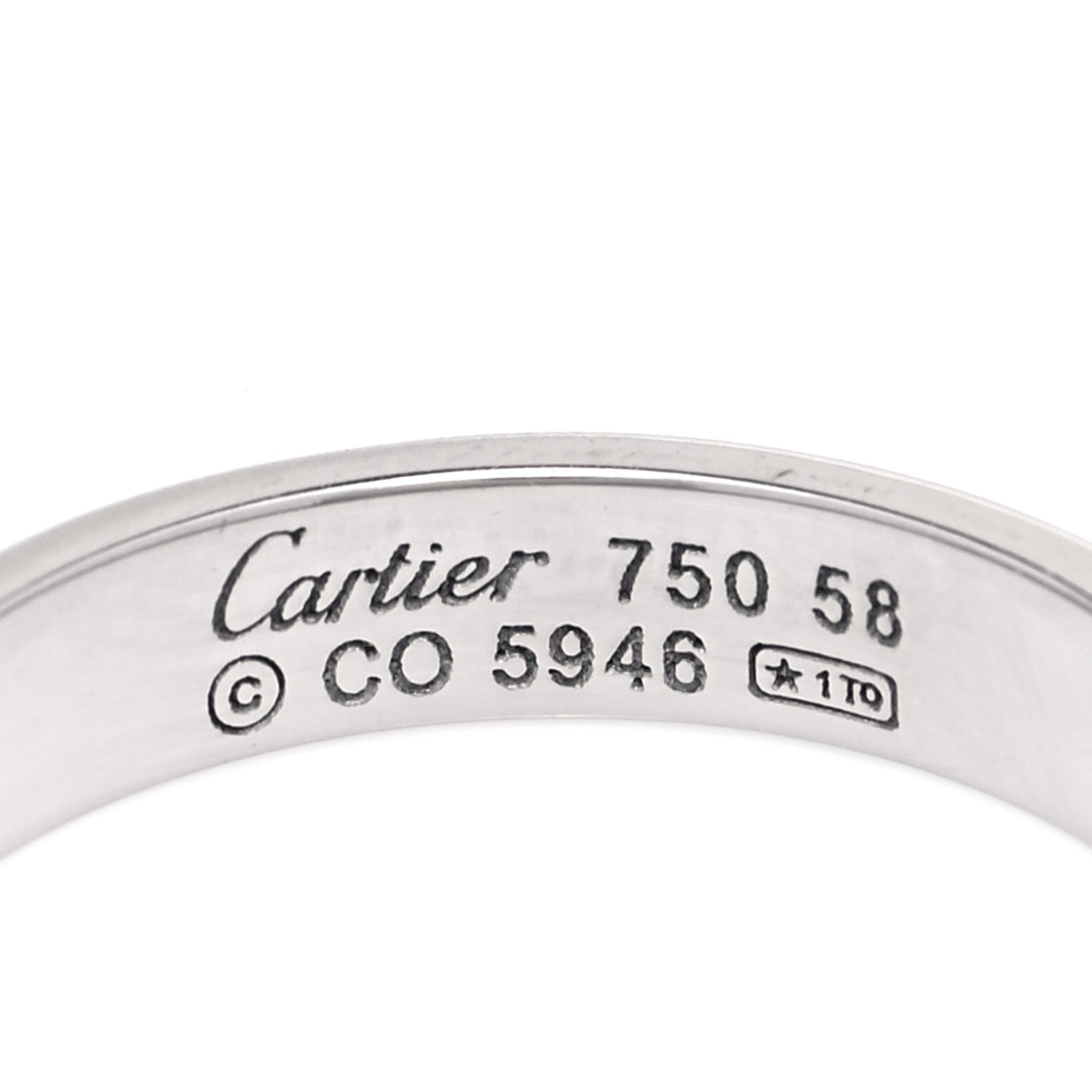 Cartier 18K White Gold 4mm LOVE Wedding Band Ring 58 8.5 4 of 4
