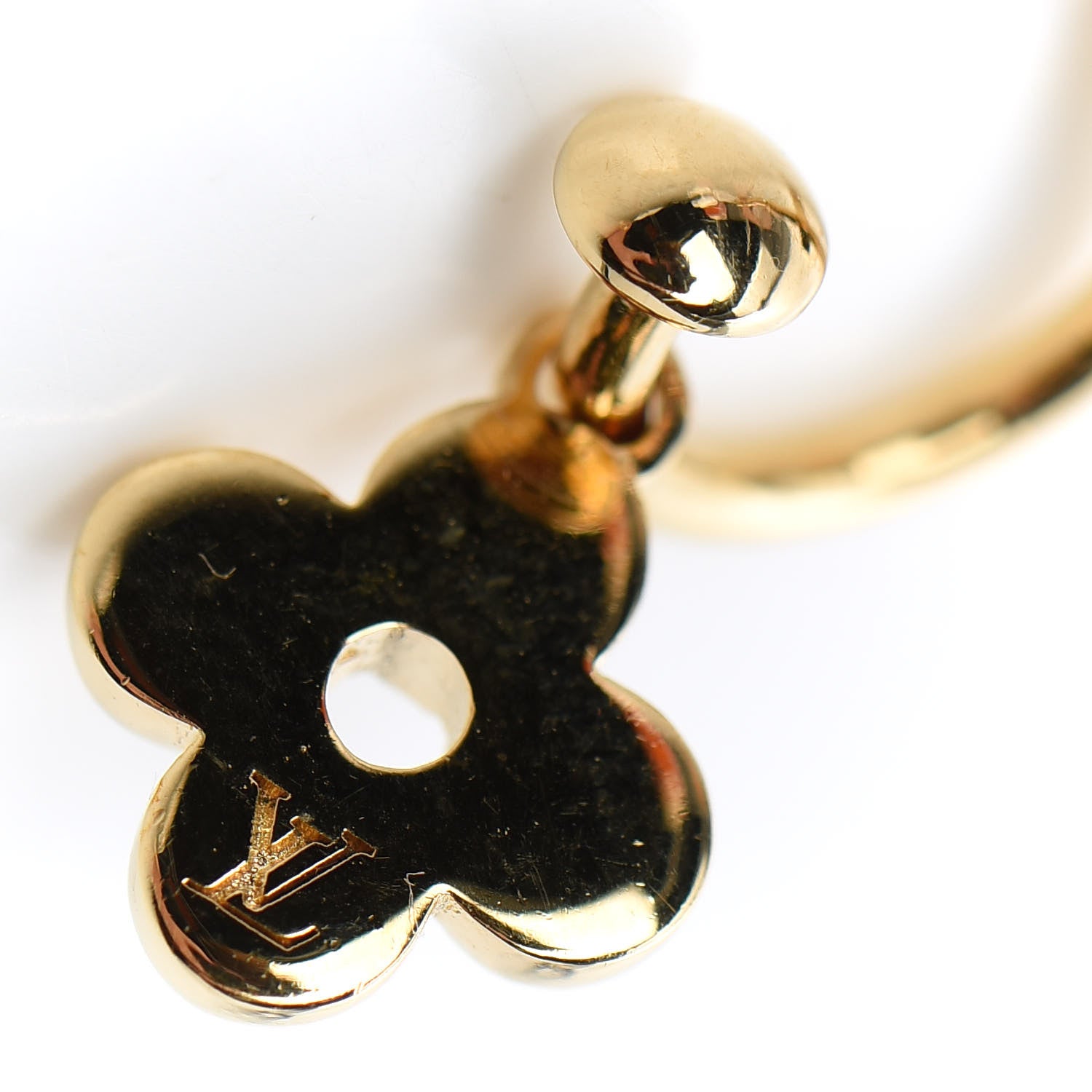 Louis Vuitton Brass Blooming Earrings Gold 4 of 5