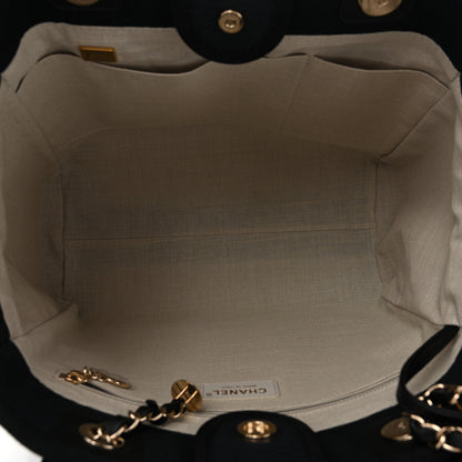 Chanel Mixed Fibers Small Deauville Tote Black 6 of 14