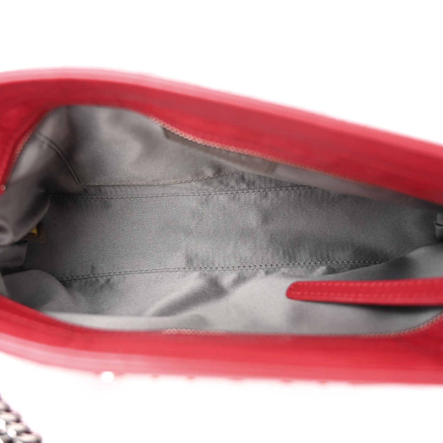Lambskin Square Stitched Lax Shoulder Bag Red