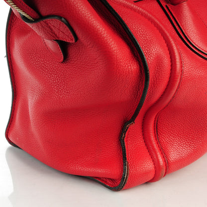 Celine Drummed Calfskin Mini Luggage Coquelicot 8 of 12