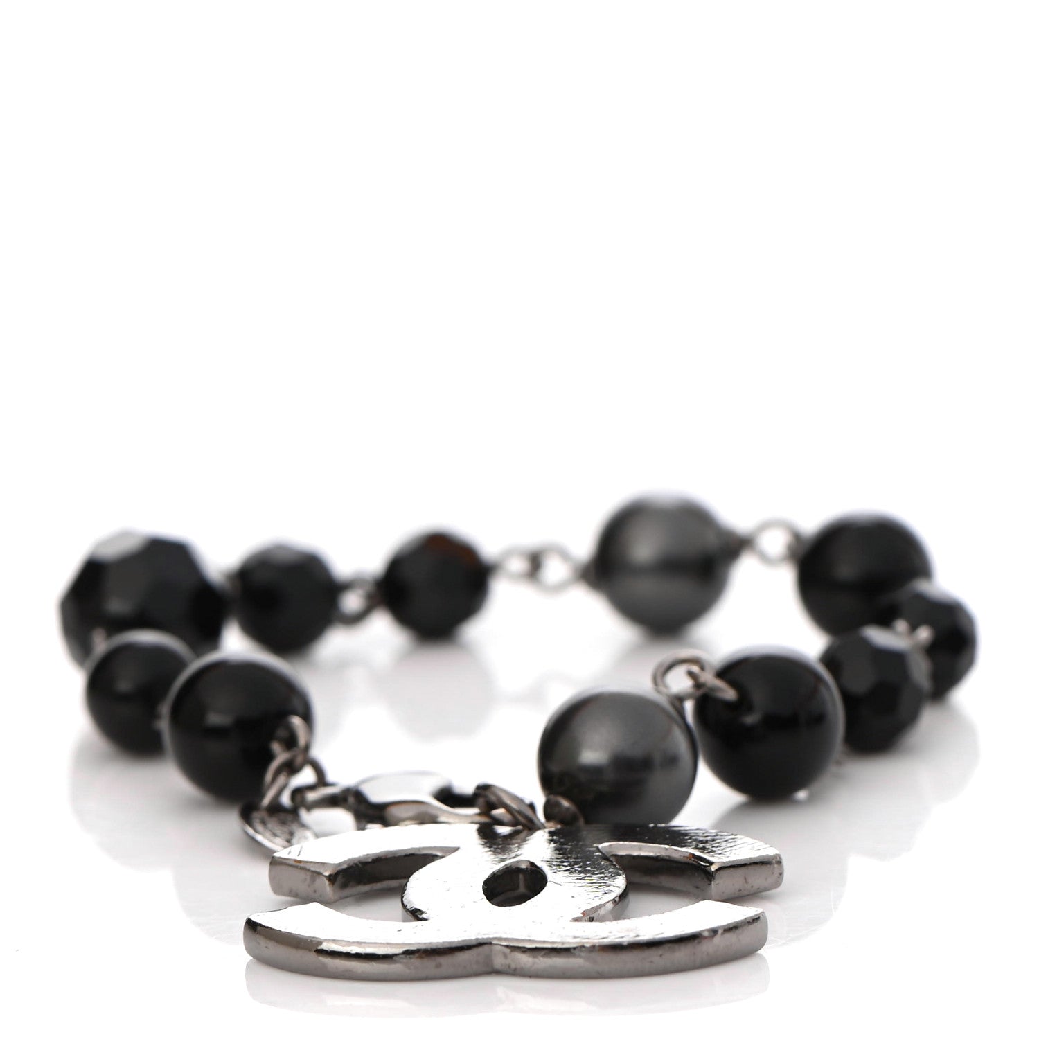 Chanel Beaded CC Bracelet Black 2 of 4
