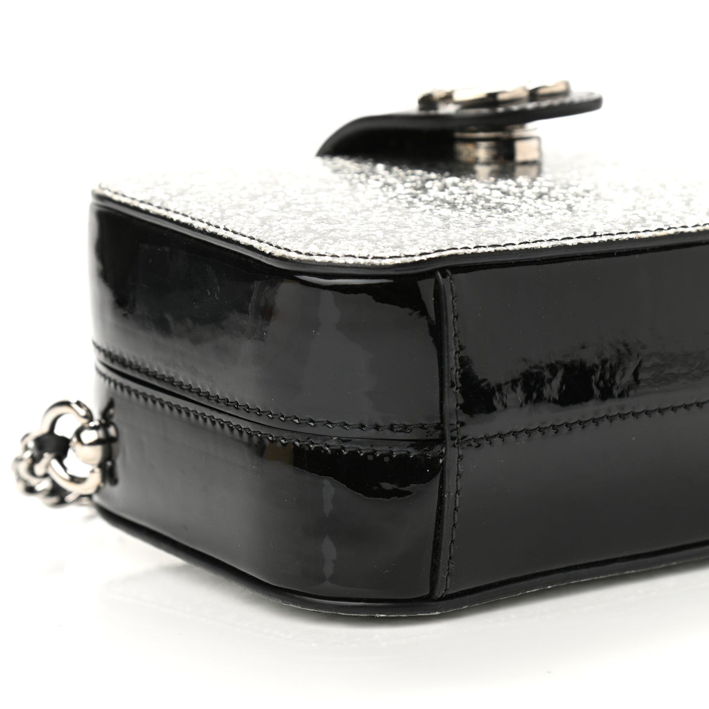 Glitter Patent Evening On The Moon Camera Case Silver