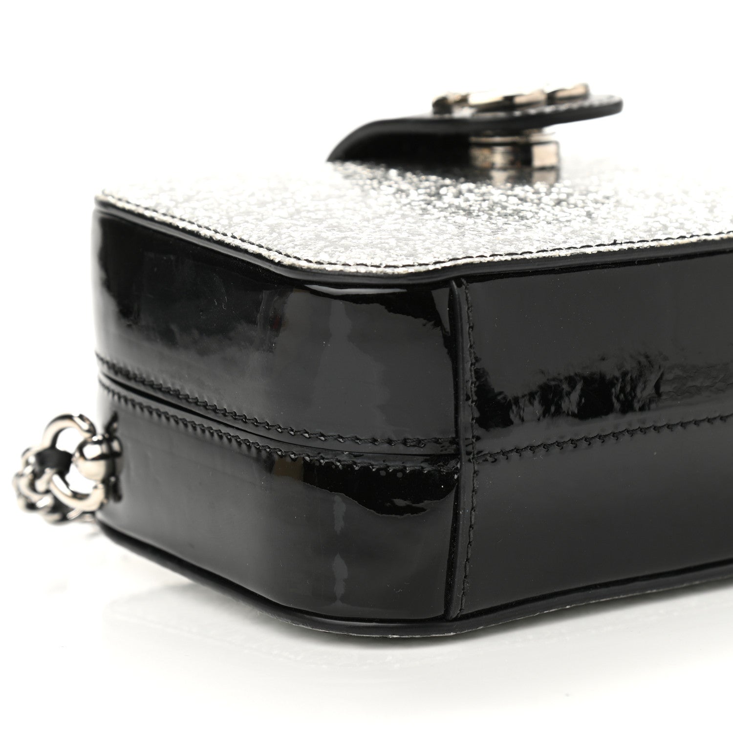 Chanel Glitter Patent Evening On The Moon Camera Case Silver 8 of 9