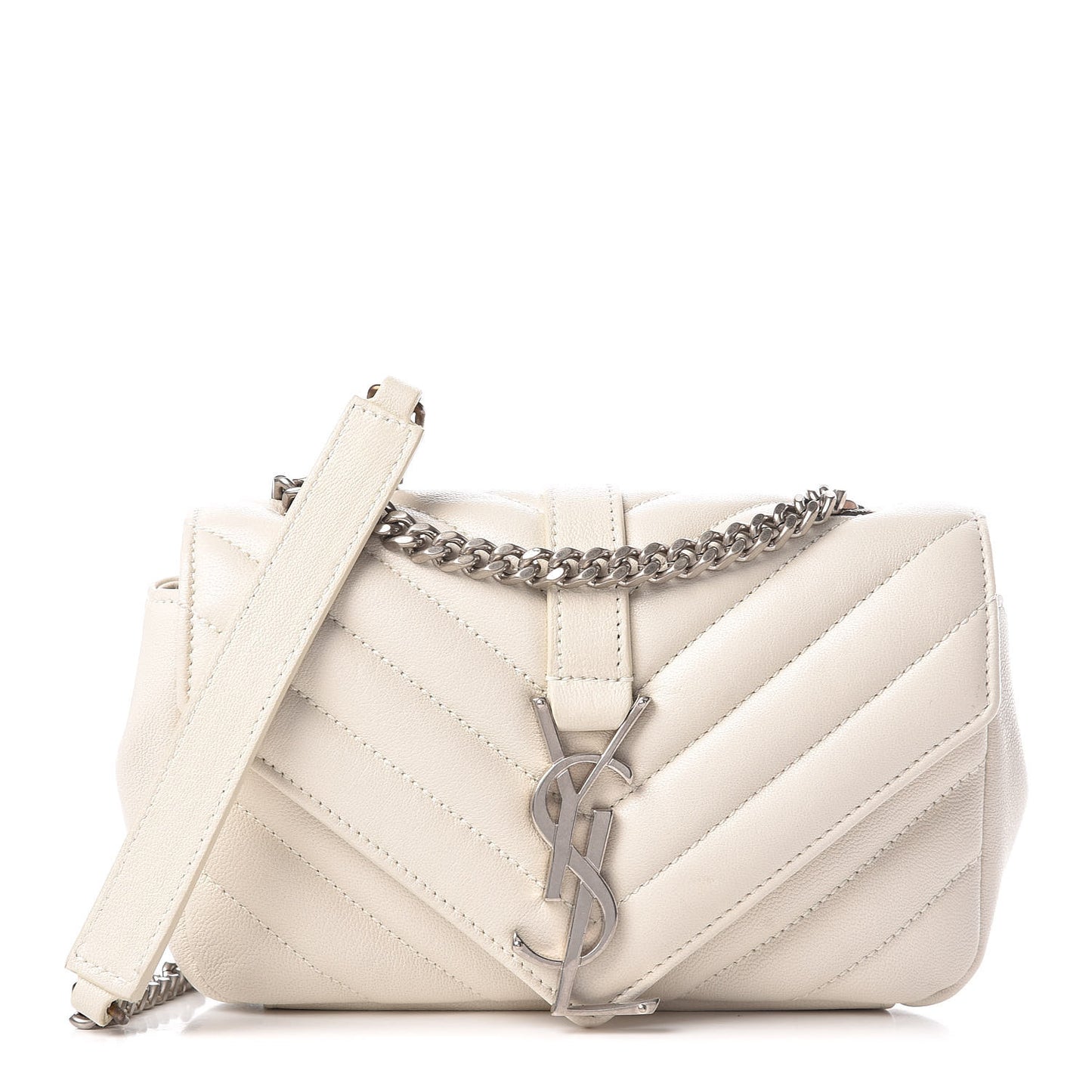 Sheepskin Matelasse Monogram Classic Baby Chain Bag White