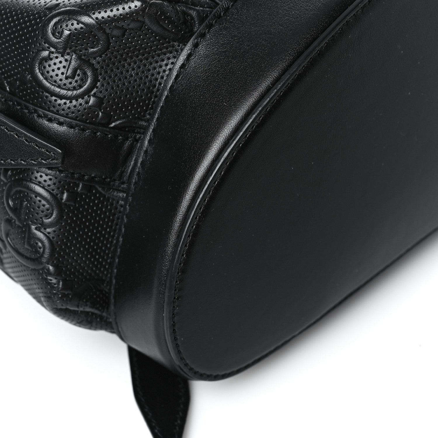 Gucci Calfskin GG Tennis Embossed Double Buckle Backpack Black 8 of 9
