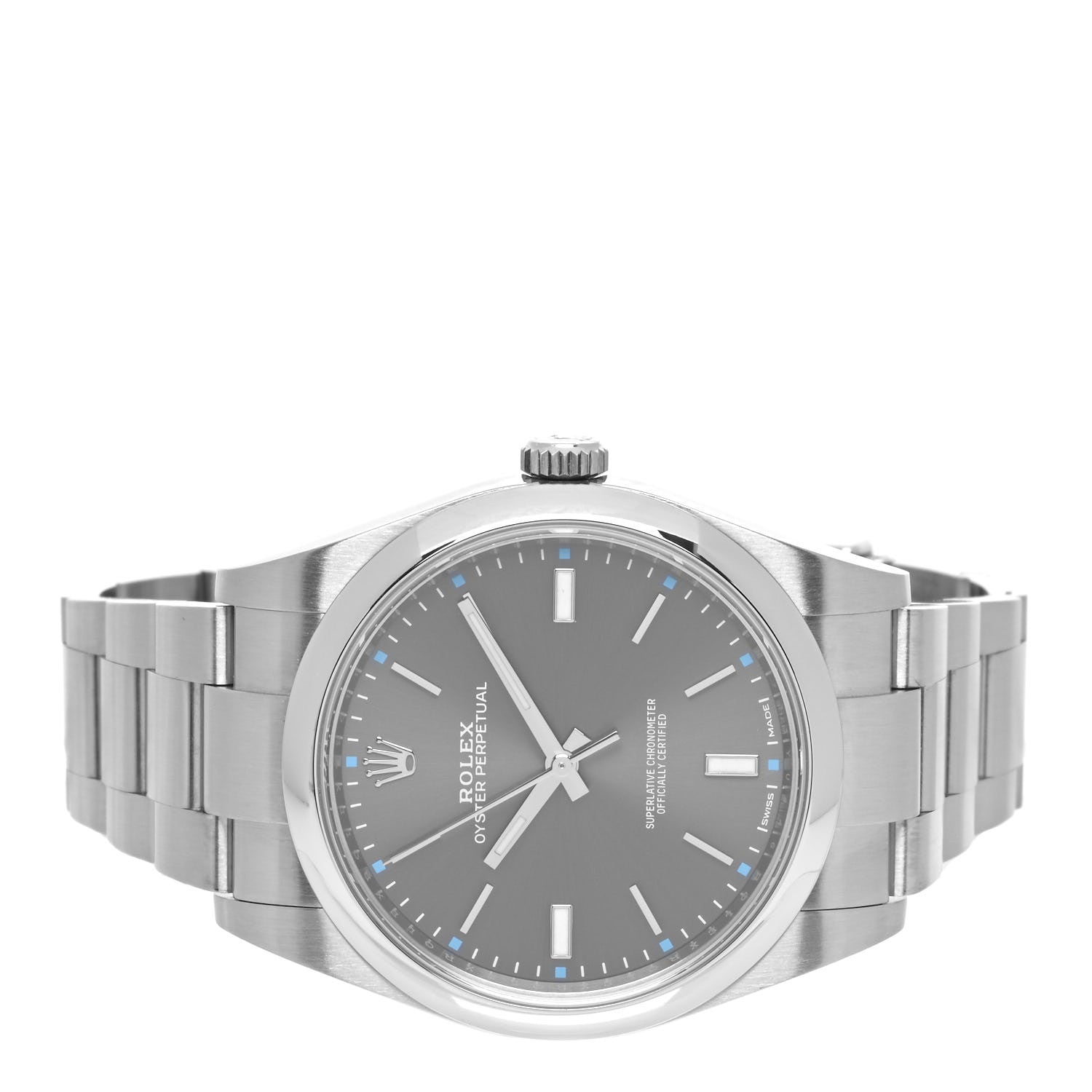 Rolex Stainless Steel 39mm Oyster Perpetual Watch Rhodium 114300 2 of 5