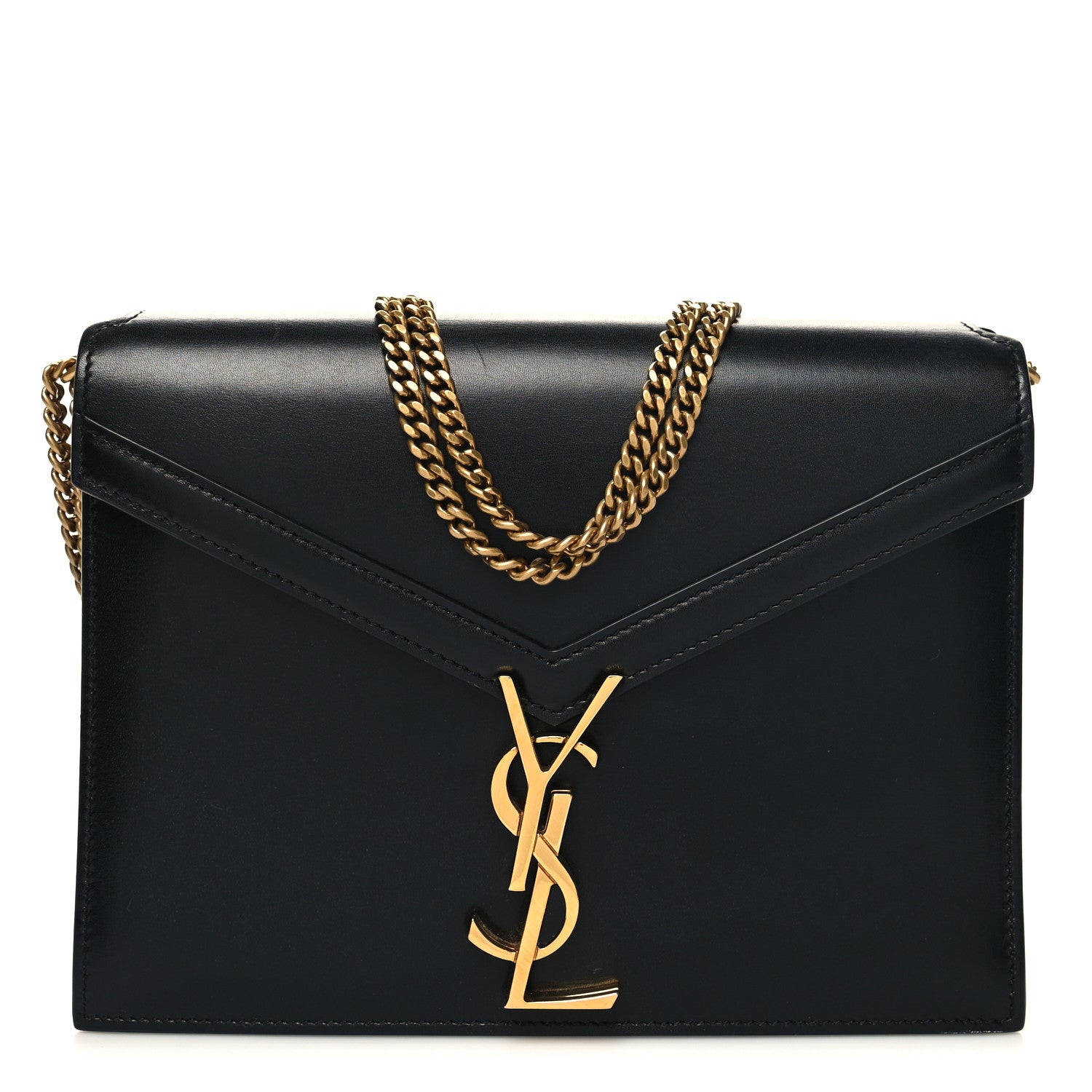 Saint Laurent Smooth Calfskin Monogram Cassandra Clasp Bag Black 1 of 13